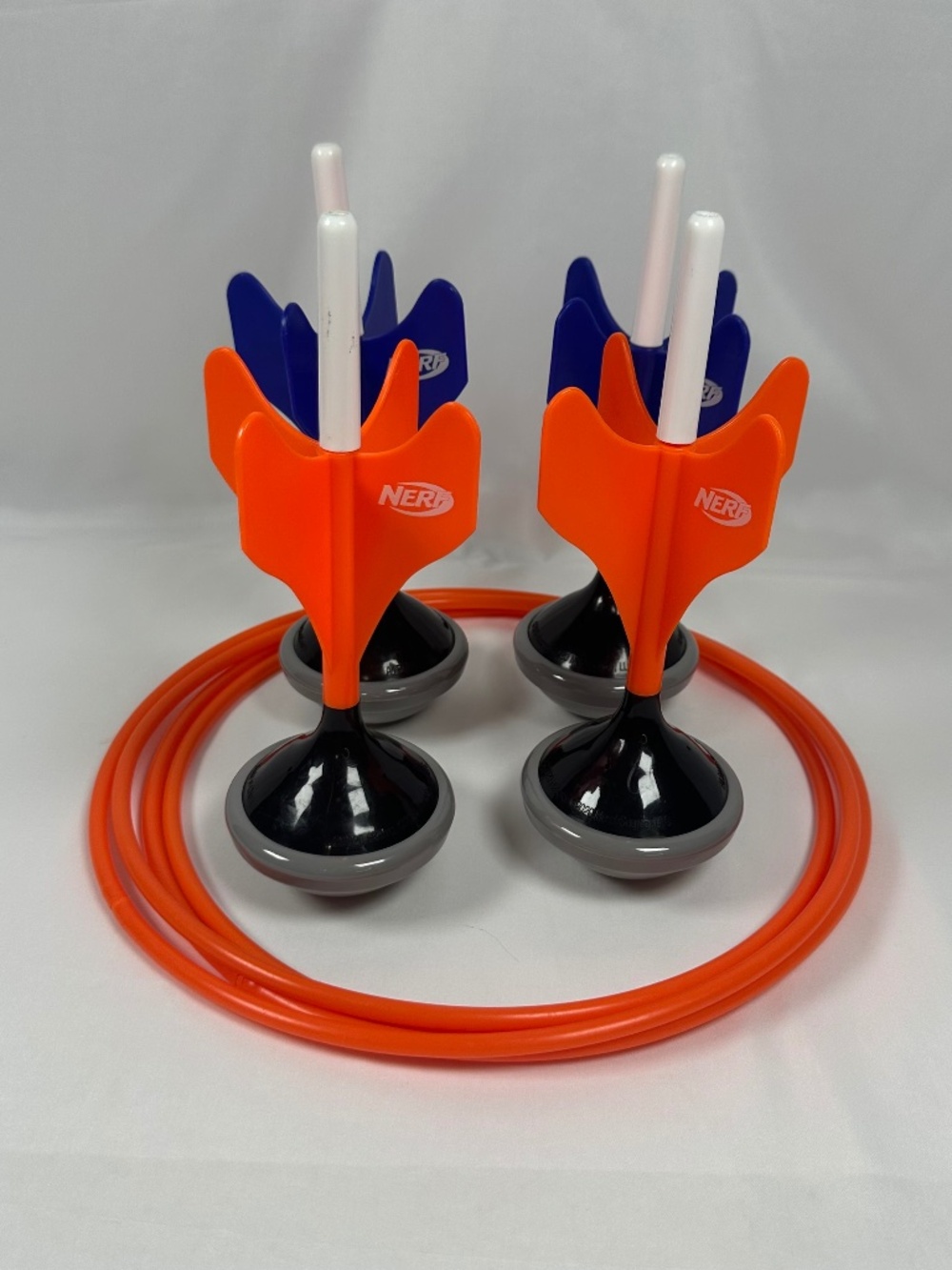 Nerf Yard Toss Set, Blue, Orange, 2 Target Rings Included, Outdoor Game